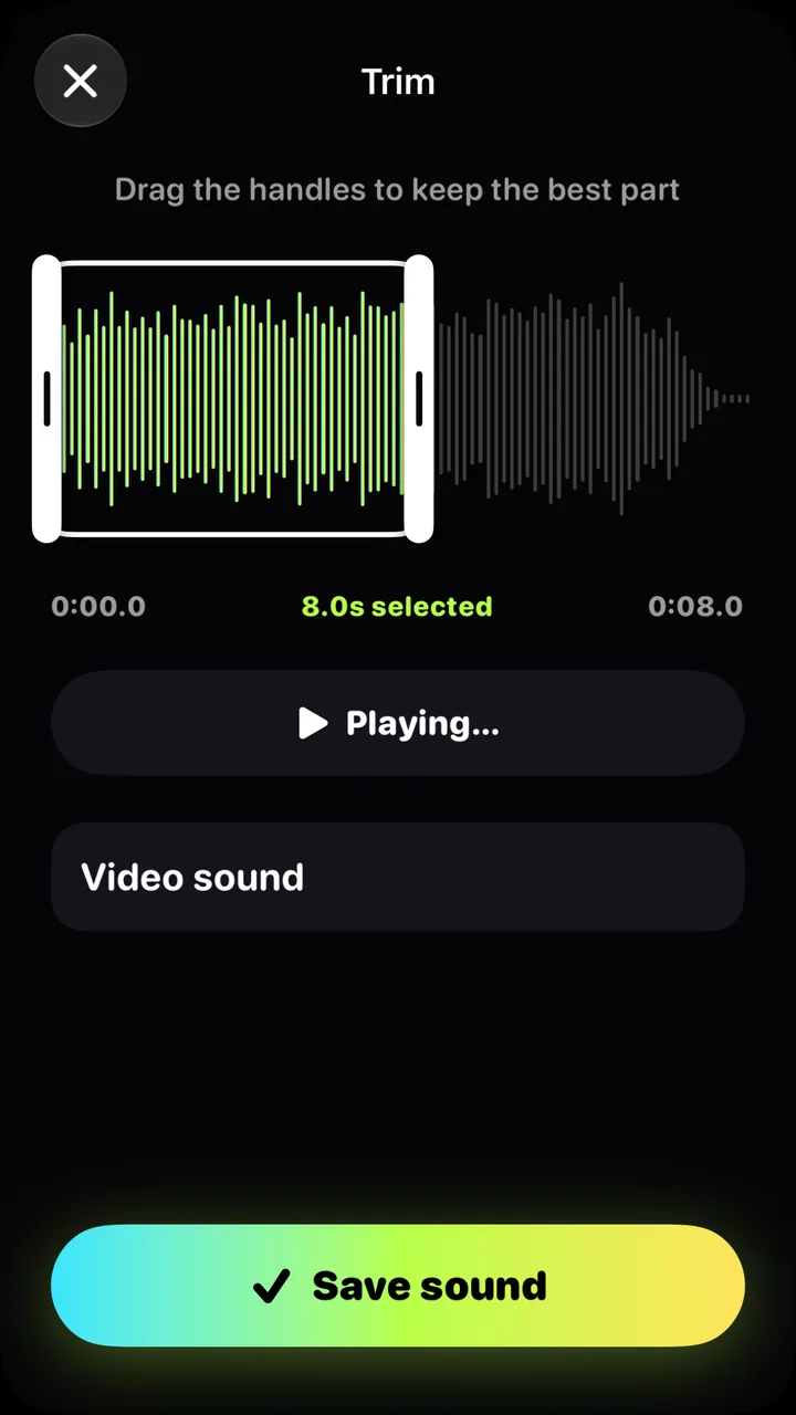 Boploop sound trimmer with a waveform